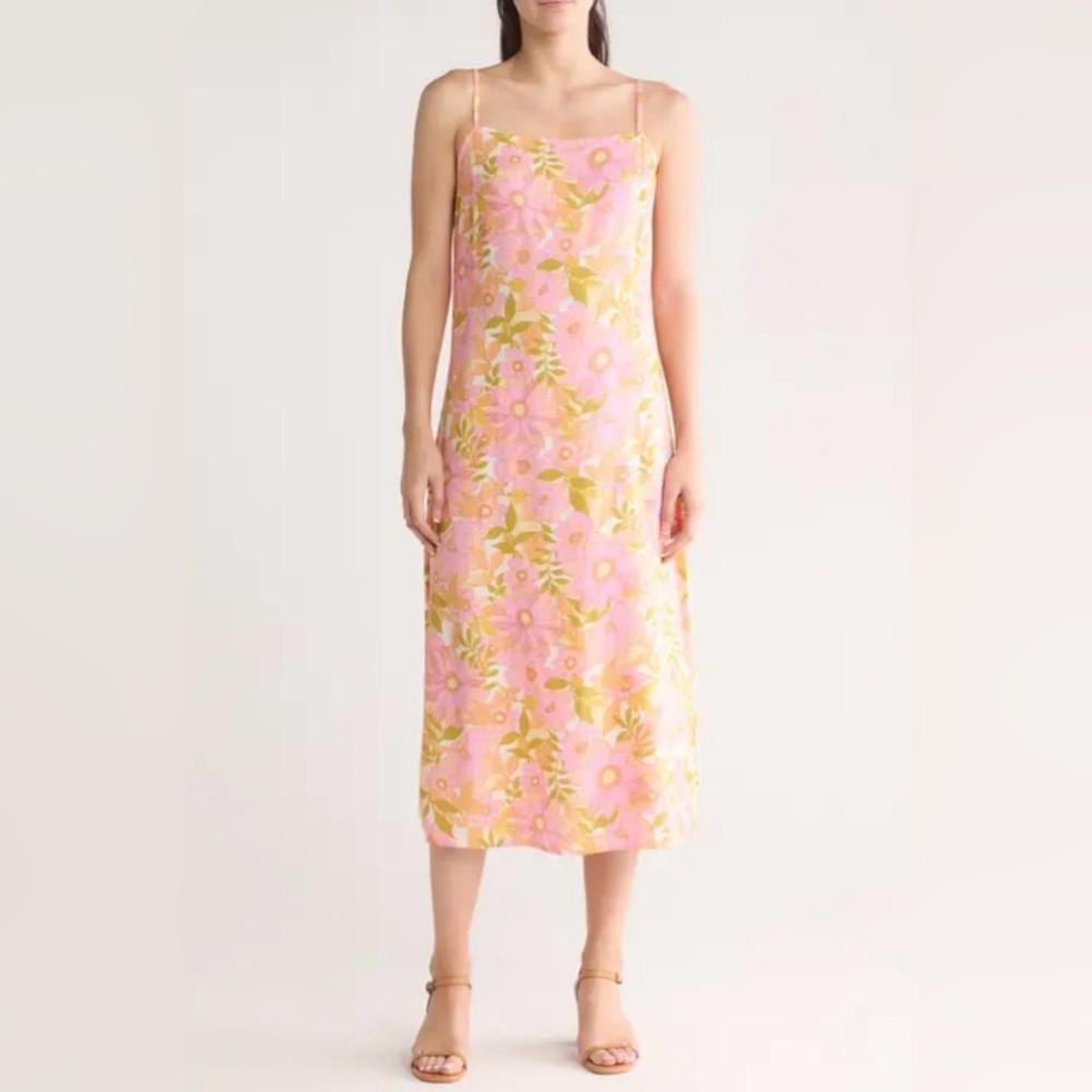 ☀️Billabong Pink Floral Maxi Dress. Size Medium